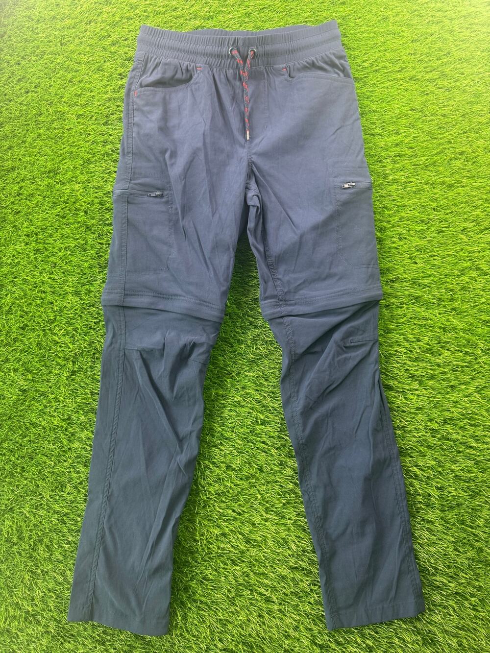 Eddie Bauer Kids Convertible Hiking Pants Sz L 14/16 Navy Zip Off Shorts Outdoor